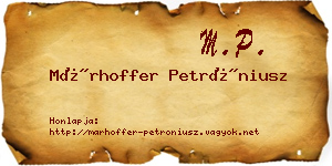 Márhoffer Petróniusz névjegykártya